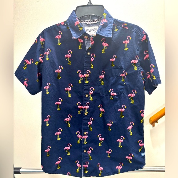Huntington Tops - Flamingo Men’s Hungtington BC button down short sleeve shirt